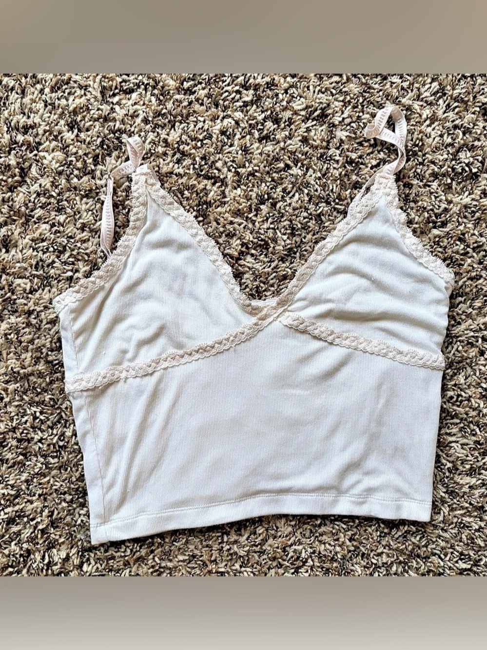 Sun-deh Lace Trim Camisole in White Size Medium